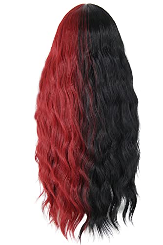 Long Black and Red Body Wavy Wig - Stunning & Stylish-Lolita Anime Wig