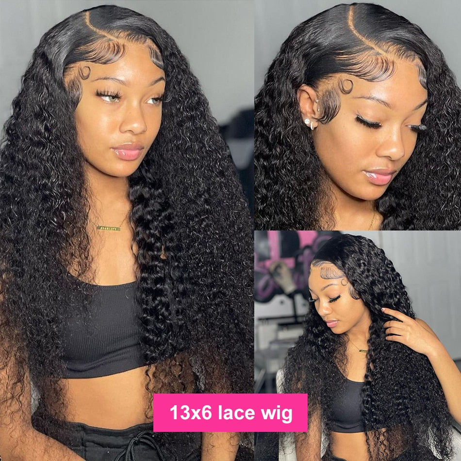 HD Lace Front Wigs Human Hair Water Wave HD Wet and Wavy Lace Front Wigs for Black Women 13x4 Curly Lace Frontal Wigs Human Hair Pre Plucked with