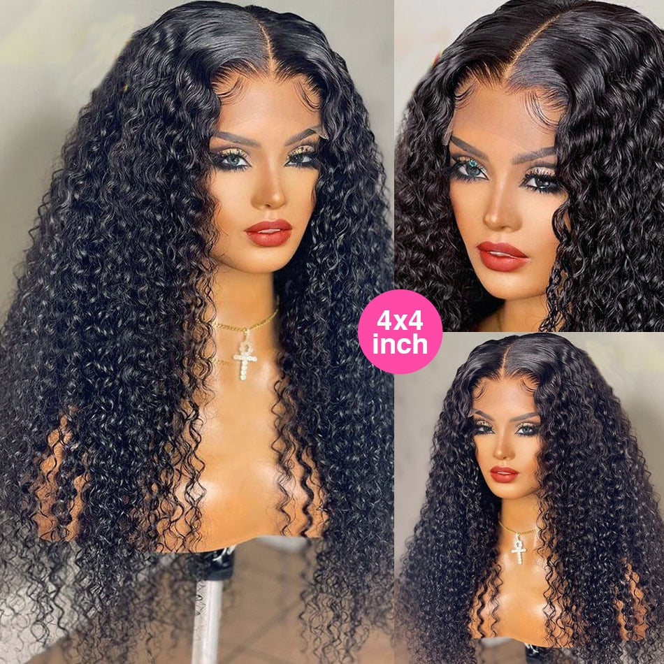 HD Lace Front Wigs Human Hair Water Wave HD Wet and Wavy Lace Front Wigs for Black Women 13x4 Curly Lace Frontal Wigs Human Hair Pre Plucked with
