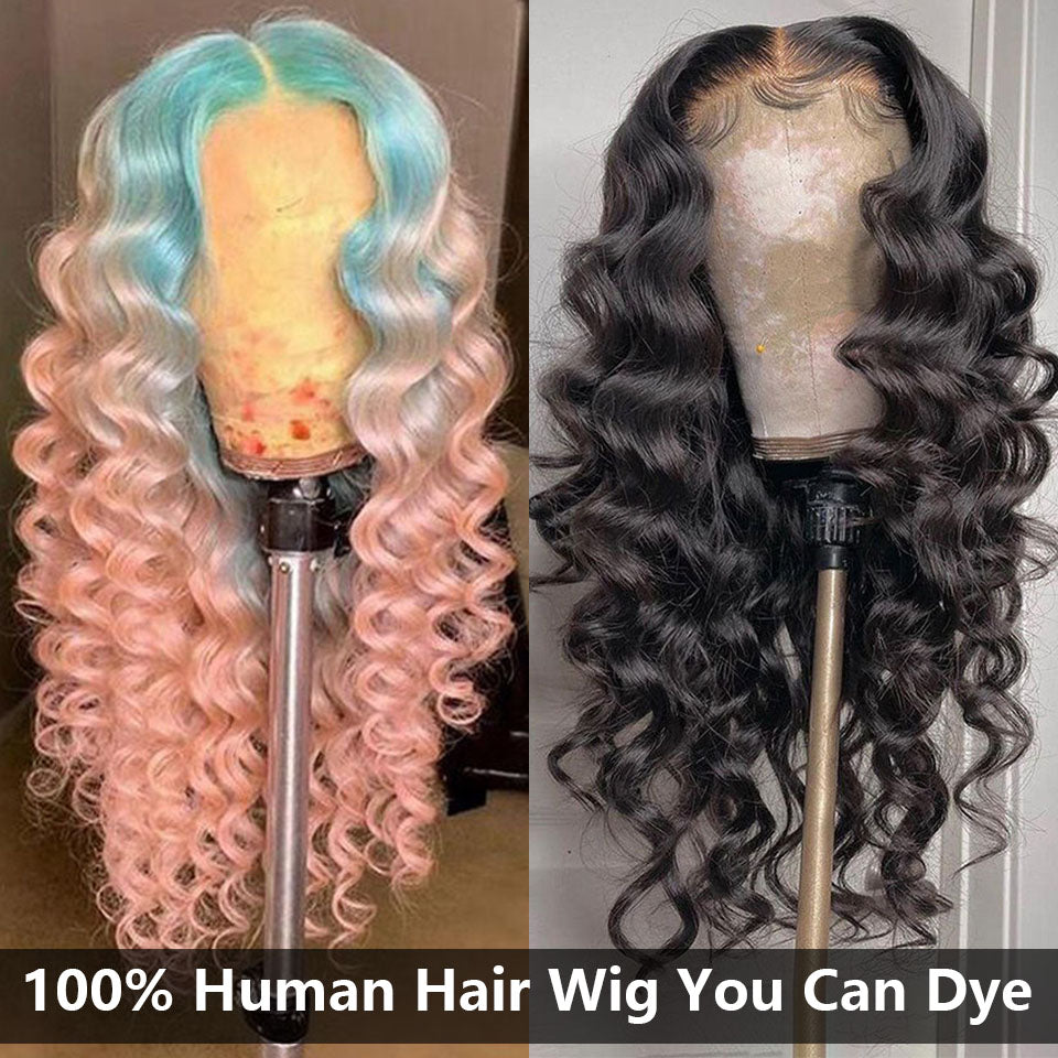 13x4/13x6 Malaysian Loose Deep Wave Lace Frontal Human Hair Wigs for Women