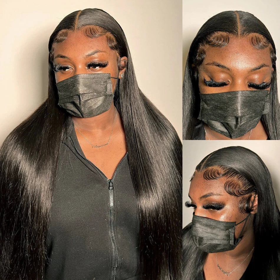 32inch Long Bone Straight 13x6 Lace Front Human Hair|4x4 Lace Closure Wig For Women