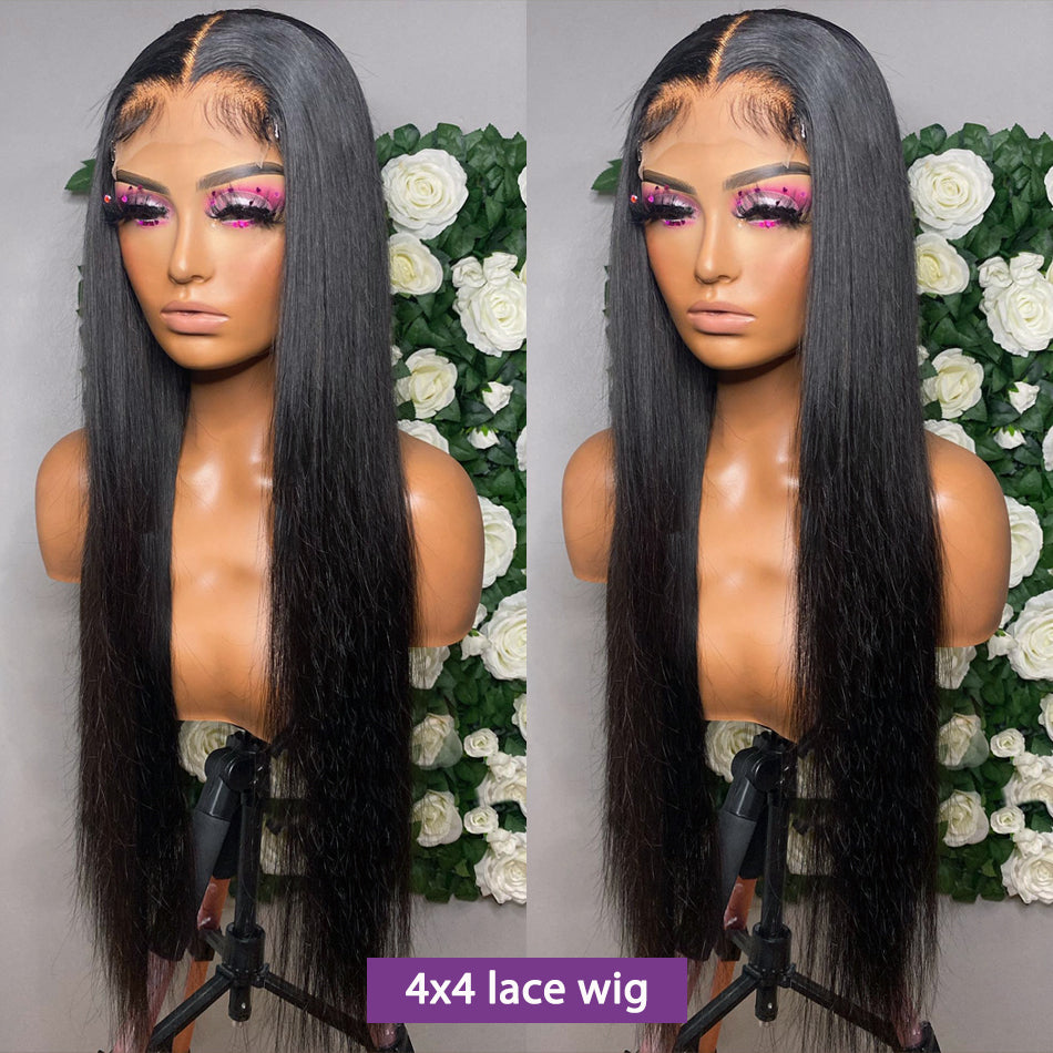 32inch Long Bone Straight 13x6 Lace Front Human Hair|4x4 Lace Closure Wig For Women
