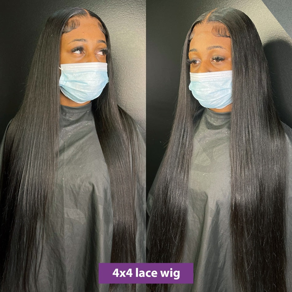 32inch Long Bone Straight 13x6 Lace Front Human Hair|4x4 Lace Closure Wig For Women