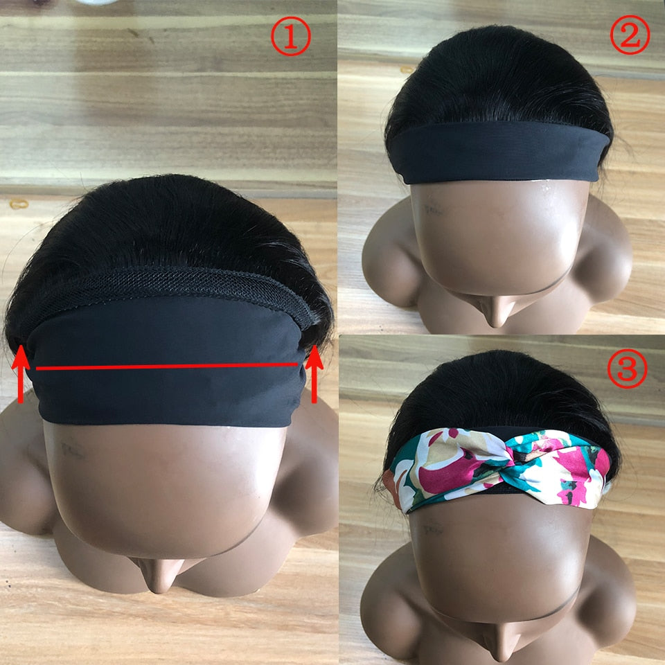 Straight Yaki Kinky Brazilian Human Hair Headband Wig