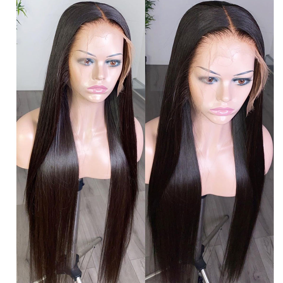 99J Burgundy Straight HD Transparent Human Hair Lace Front Wig For Women