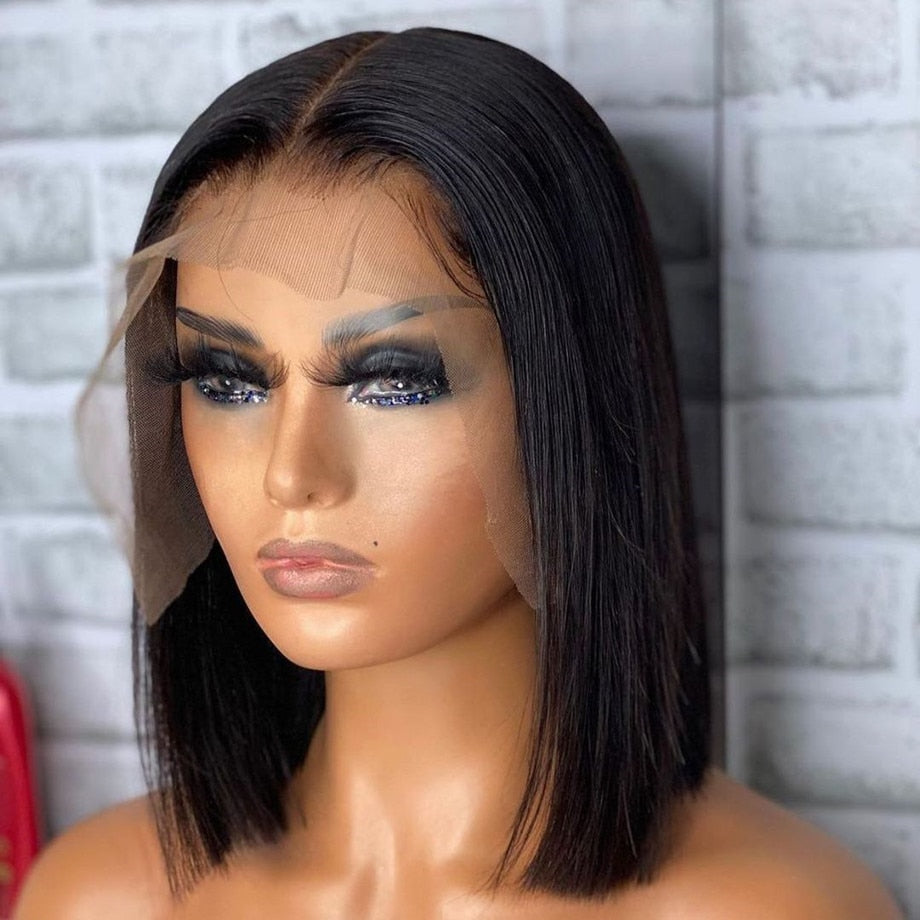 Brazilian Human Hair Straight Bob T Part Lace Wigs|Short Hairstyles Hair Wigs