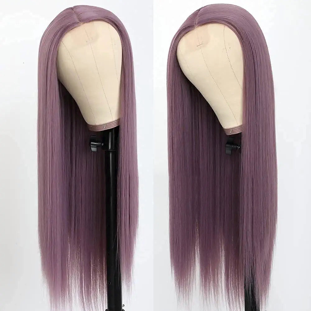 Dark Purple Middle Part Lace Wig