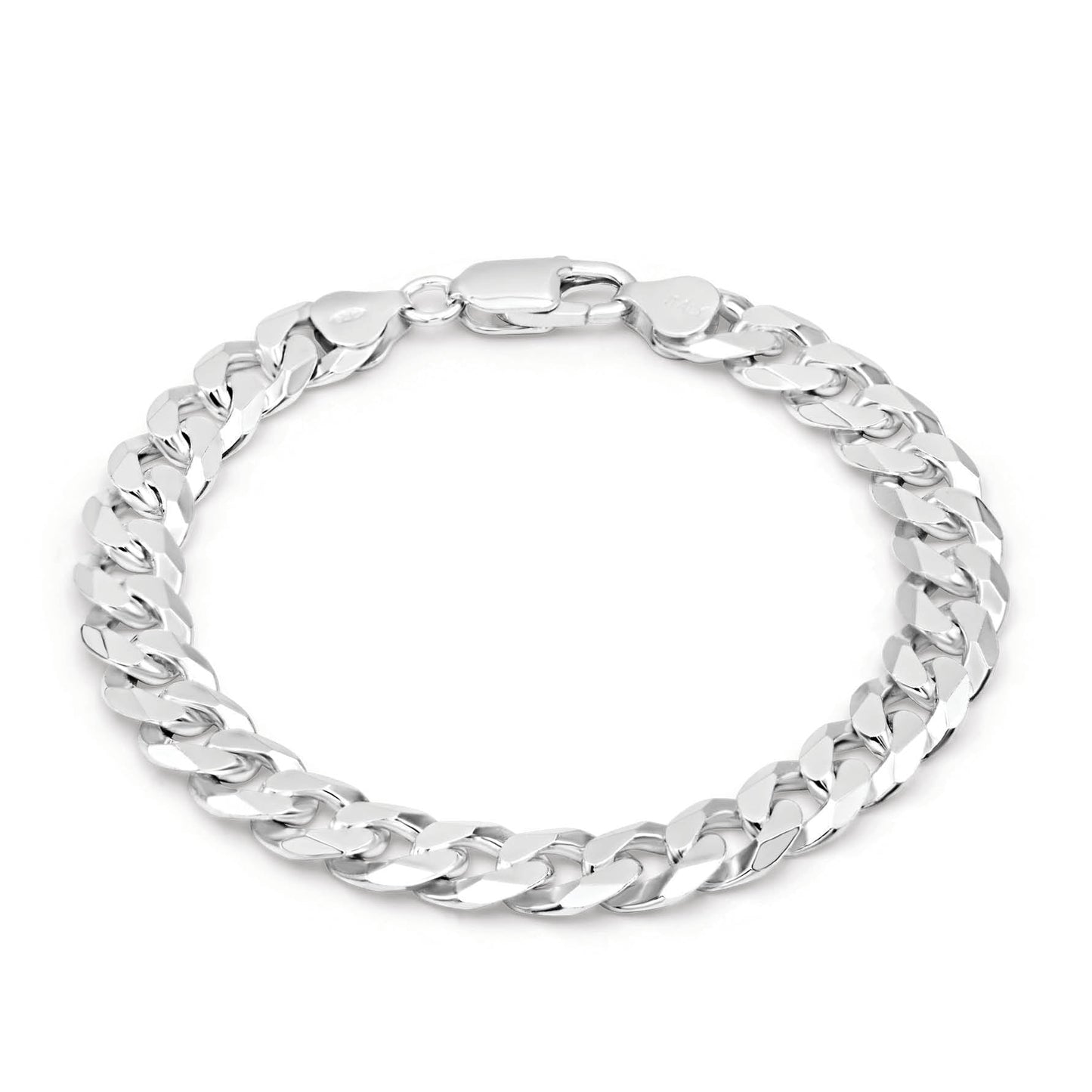 9mm 925 Sterling Silver Cuban Curb Link Chain Bracelet 8 inch