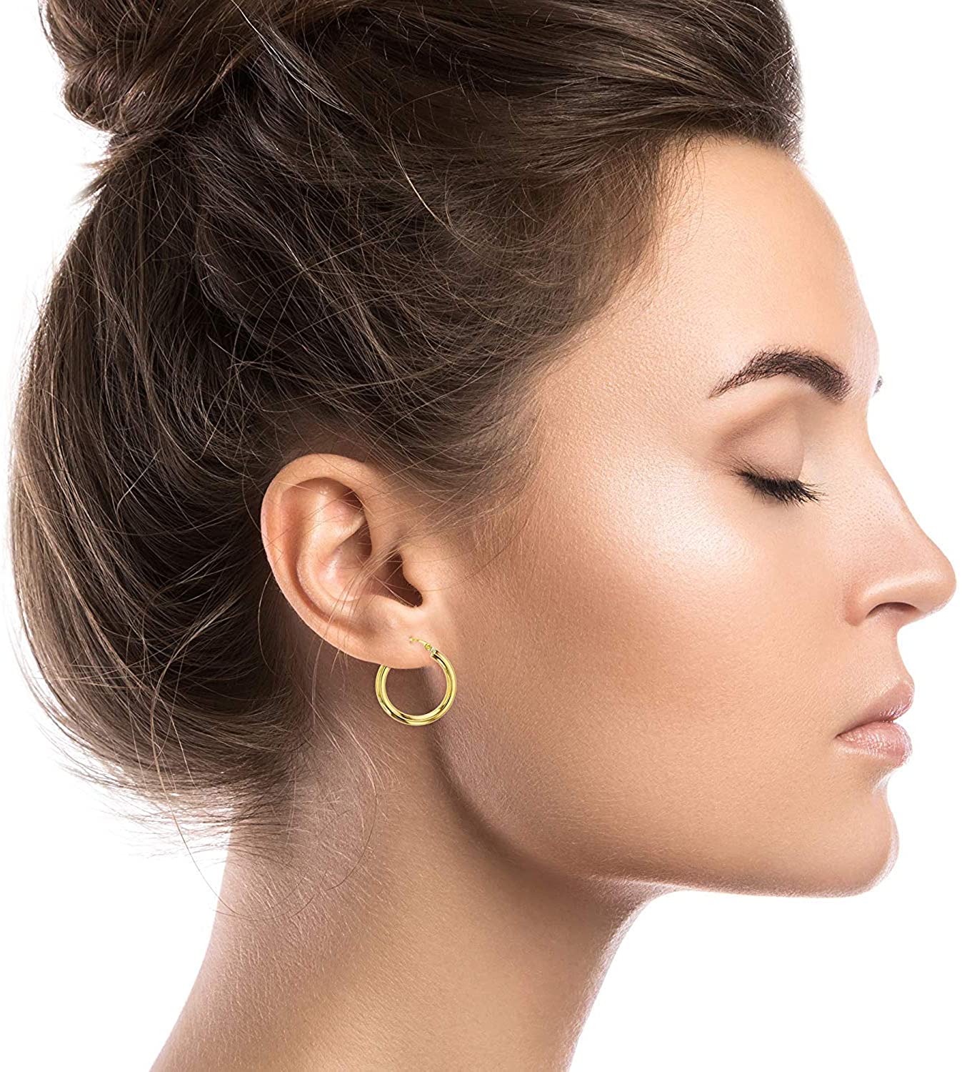 14Karat Simple Classic Jewelry-Real Solid Yellow Gold Hoops Earrings.gold earrings, hoop earrings, 14k gold earrings, earrings,14k yellow gold, gold earrings for women, 14 karat gold earrings, 14k gold hoop earrings, gold earrings for women 14k real gold, gold jewelry, gold studs, gold earrings studs, earrings gold, real gold earrings, 14k gold earrings for women, small gold earrings