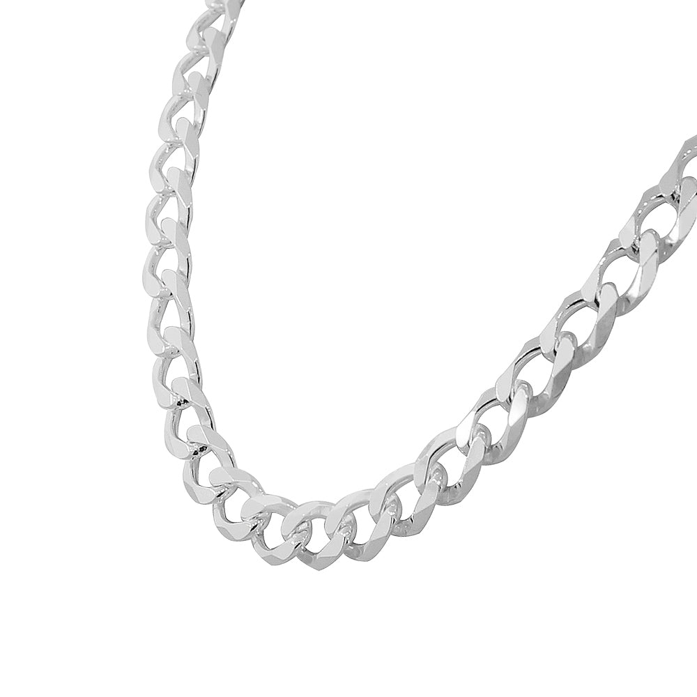 Classic Cuban Curb Link 925 Sterling Silver|Mens Chain Necklace Bracelet Set