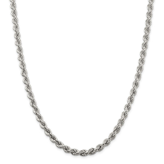 925 Sterling Silver 6.4mm Rope Chain|18inch Pure Silver Necklace For Men Women