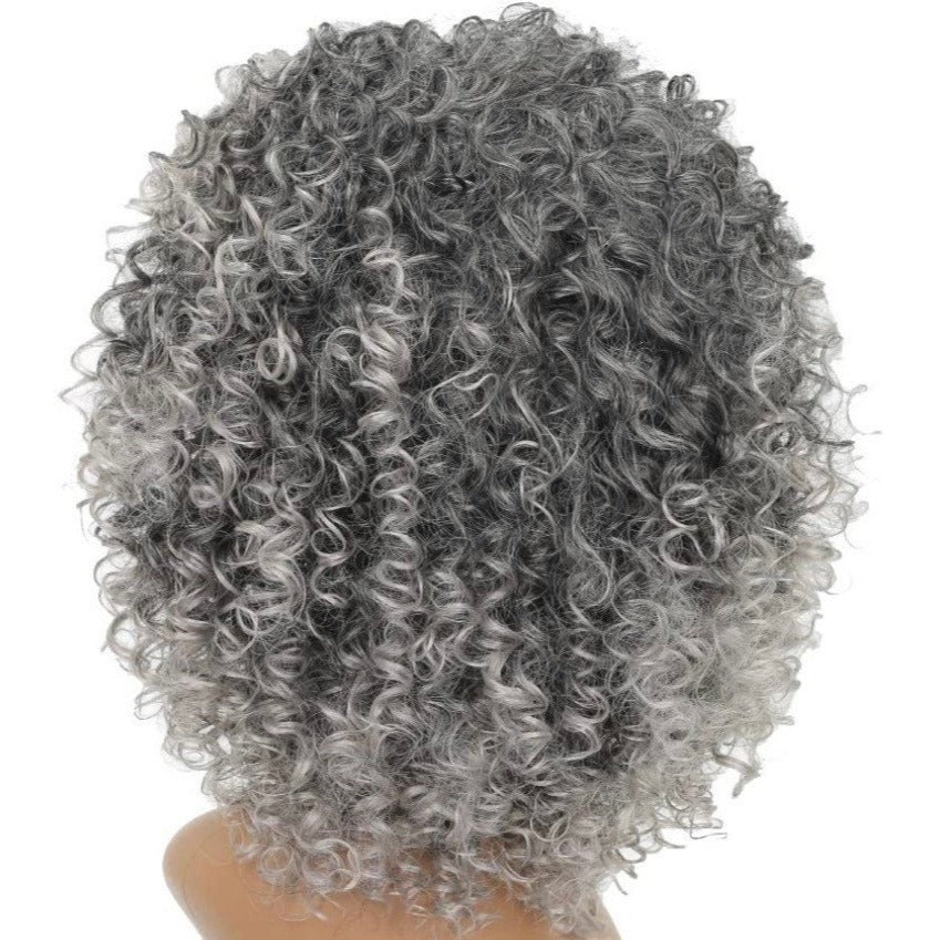 14inch AFRO Kinky Ombré Gray | GREY Full Wig