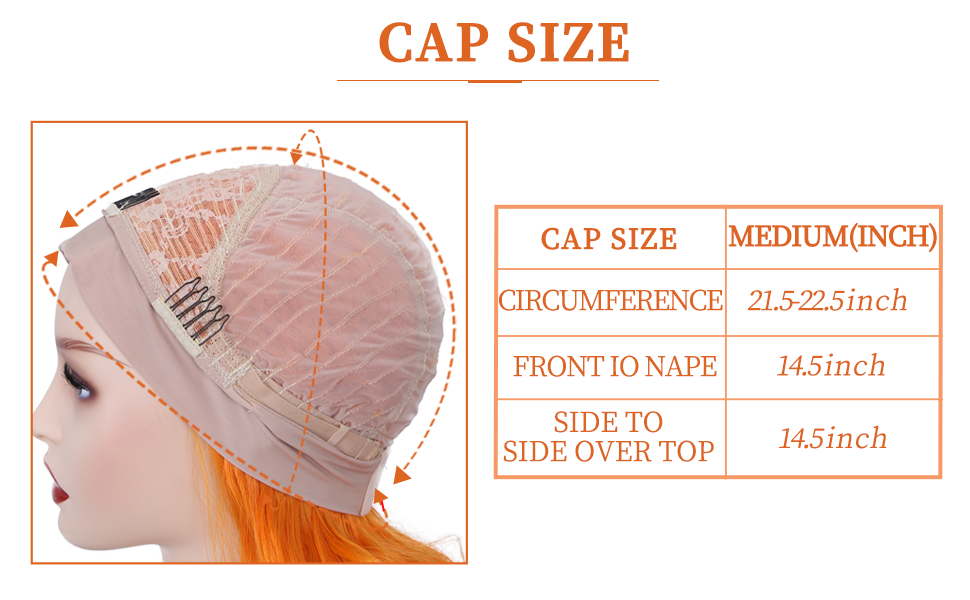 Long Wavy Orange Headband Wig
