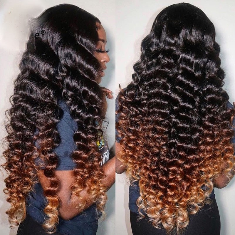 Malaysia Loose Deep Wave Lace Frontal Human Hair Wigs