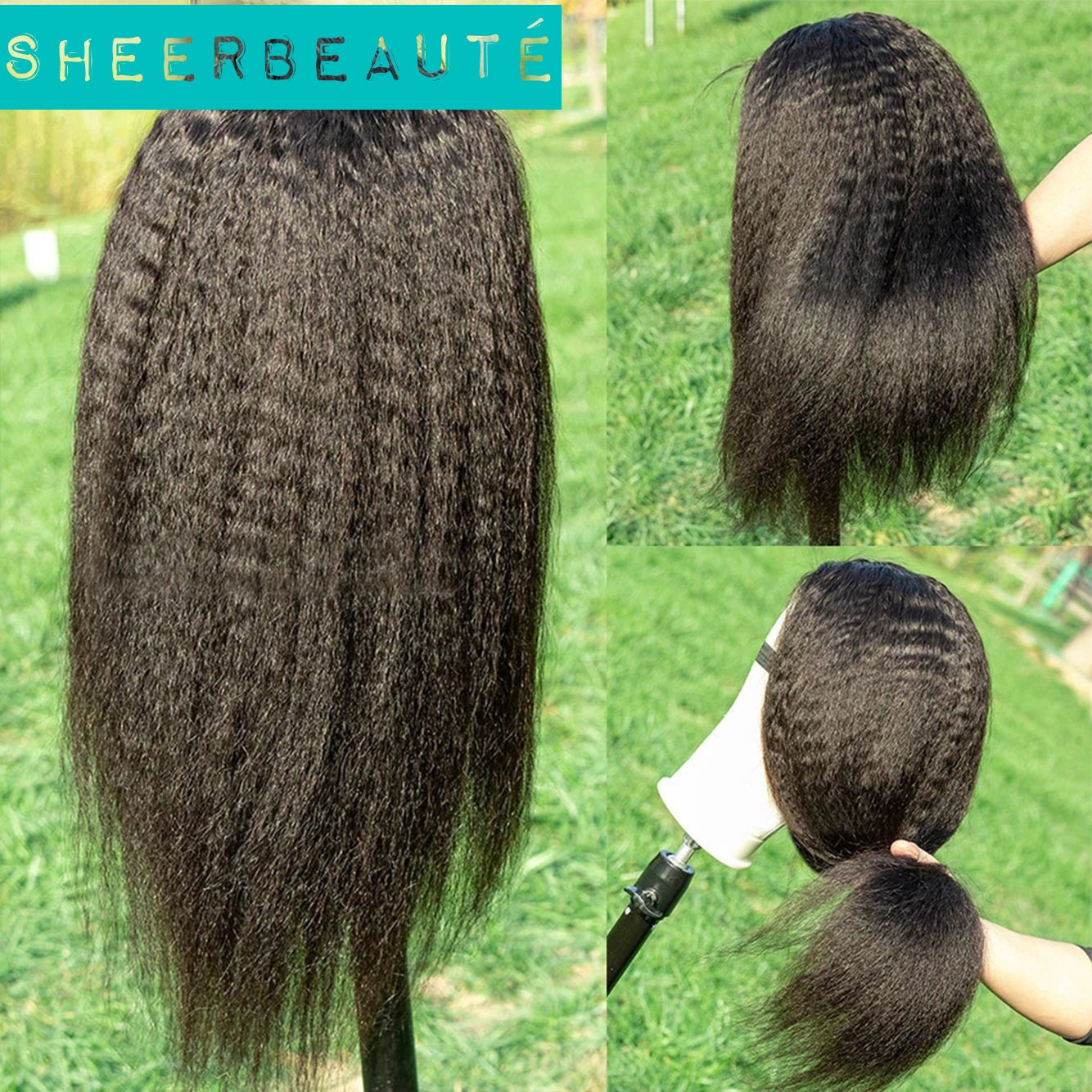 13x6 Yaki KinkyStraight HD Lace Closure Human Hair Wig For Woman