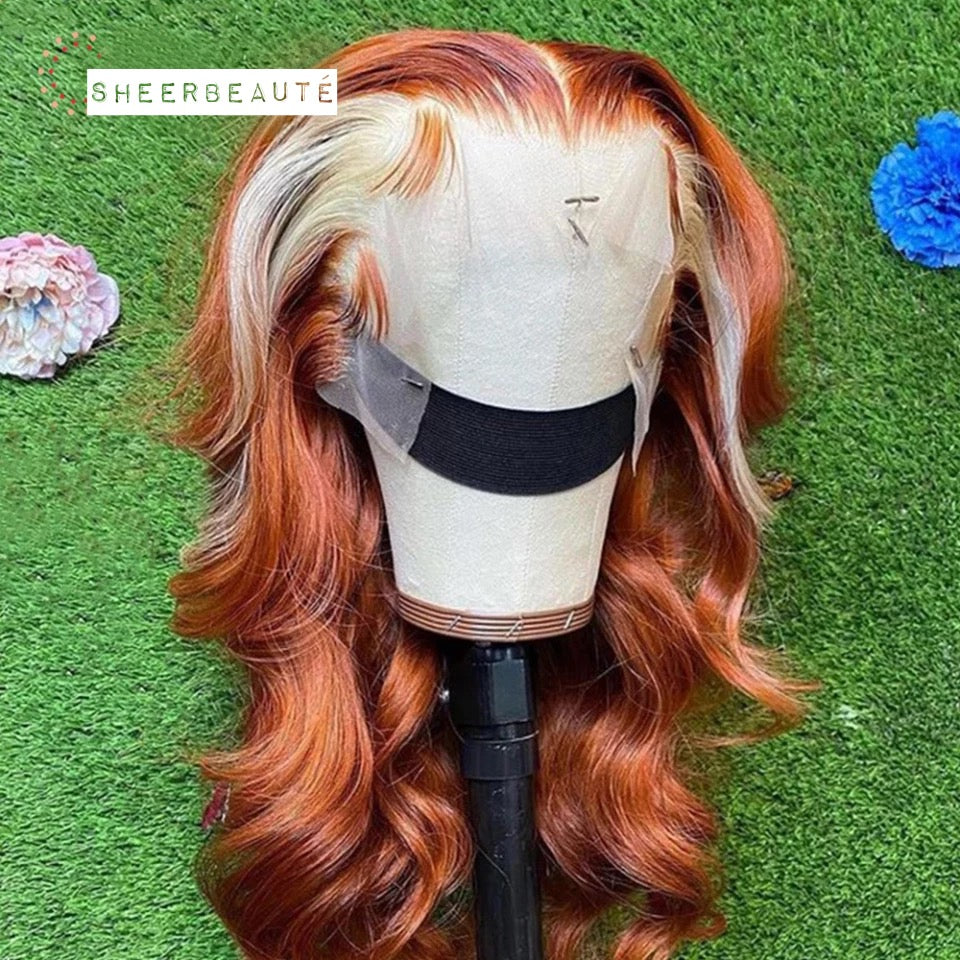 HD Lace Long Body Wave Highlight Ginger 613 Blonde Human Hair Wig| Natural Hairline