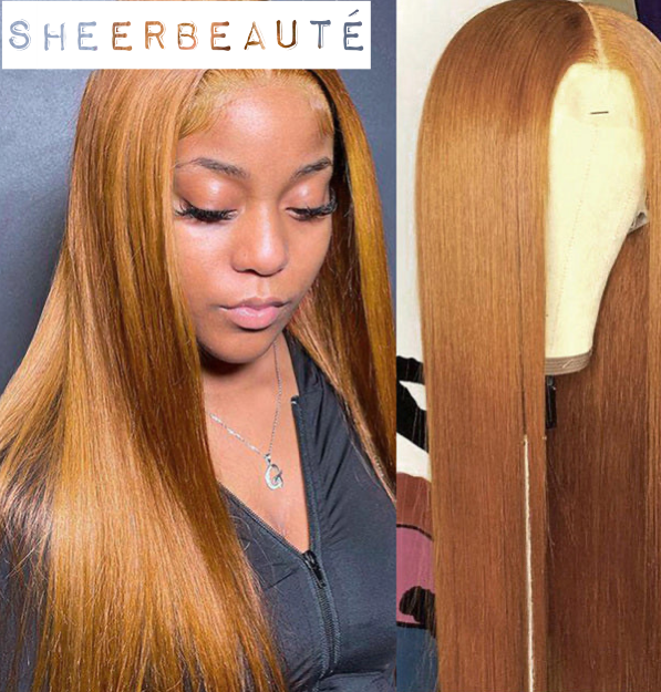 Straight Honey Blonde -Ginger Lace Front Human Hair Wig