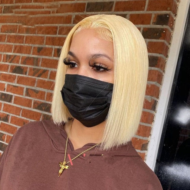 White Plantinum Blonde Human Hair Lace Frontal Wig for Women Dragqueen
