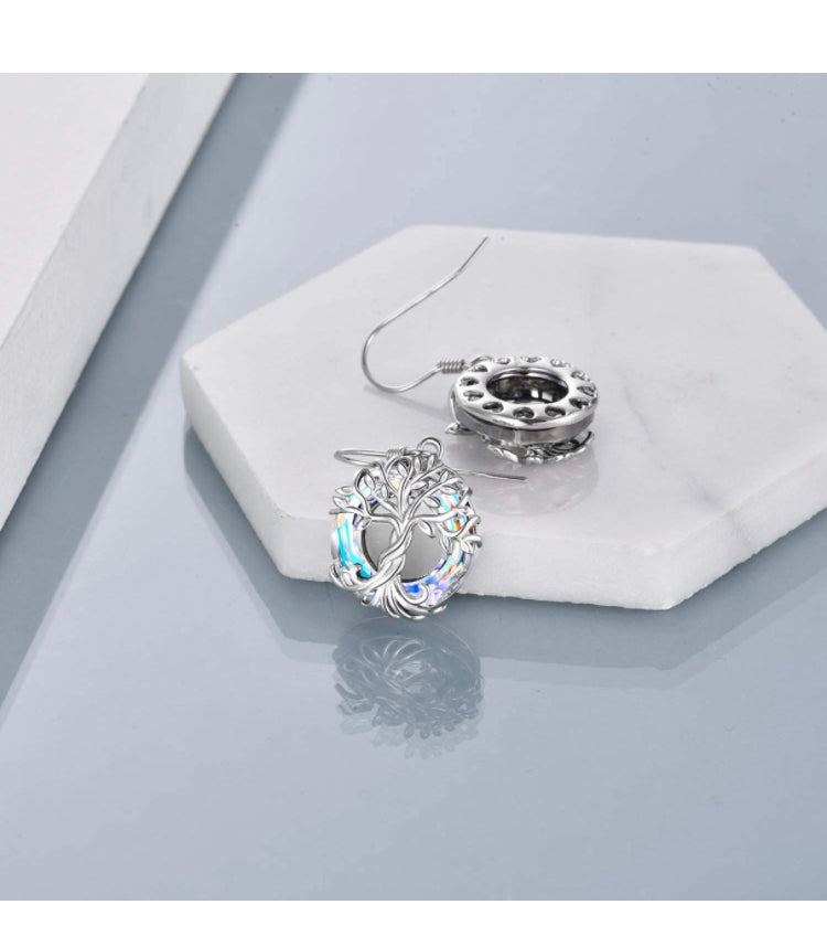 925 Sterling Silver Tree of Life Drop Earrings