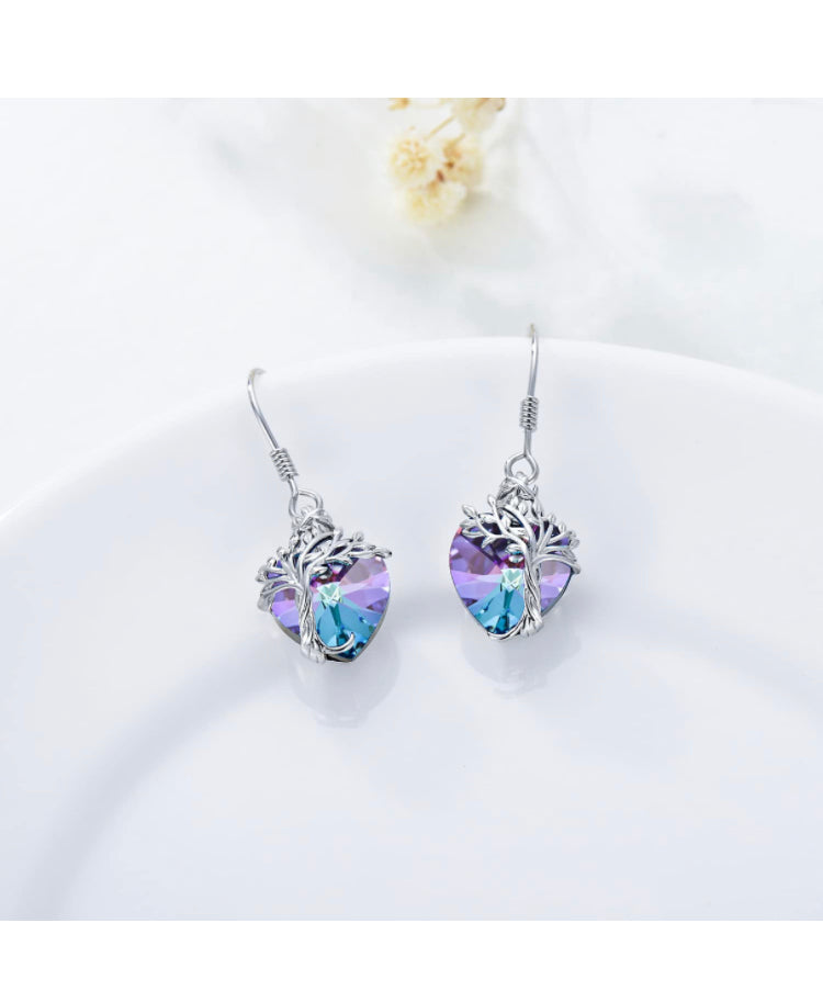 14k White Gold Tree of Life Earring