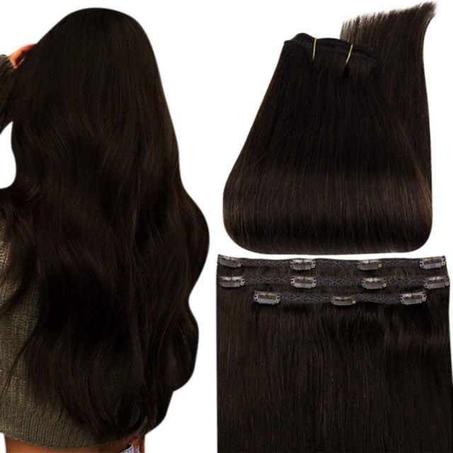 Ombre Color Human Hair Extensions 50 Grams Clip In Hair