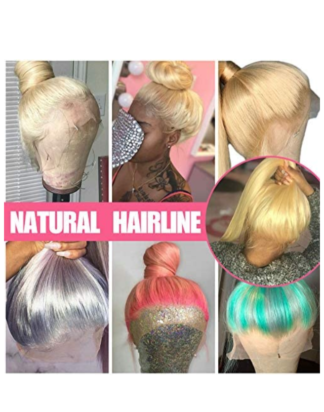 Long Straight 613 Blonde-Peruvian Human Hair Lace Front Hair Wigs