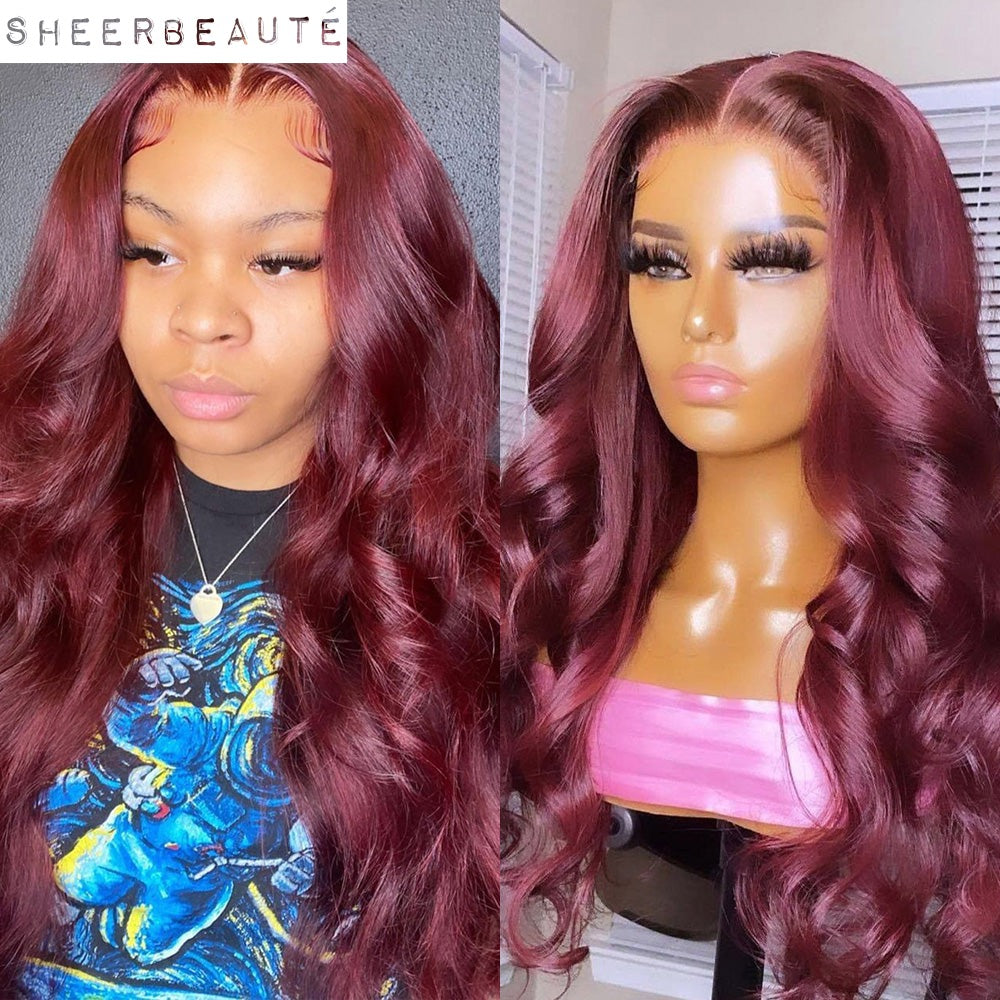 99J Body Wave Peruvian Human Hair Lace Frontal Wig