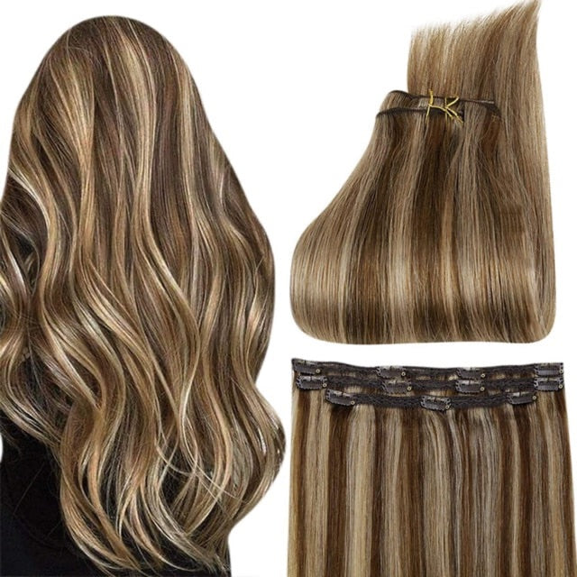 Ombre Color Human Hair Extensions 50 Grams Clip In Hair