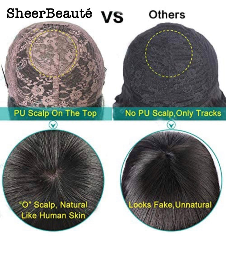 Long Yaki Full Human Hair Wig With Bangs
