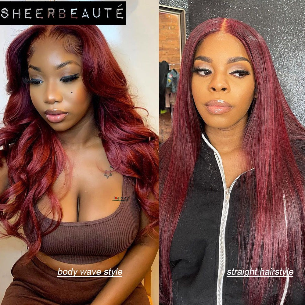 99J Body Wave Peruvian Human Hair Lace Frontal Wig