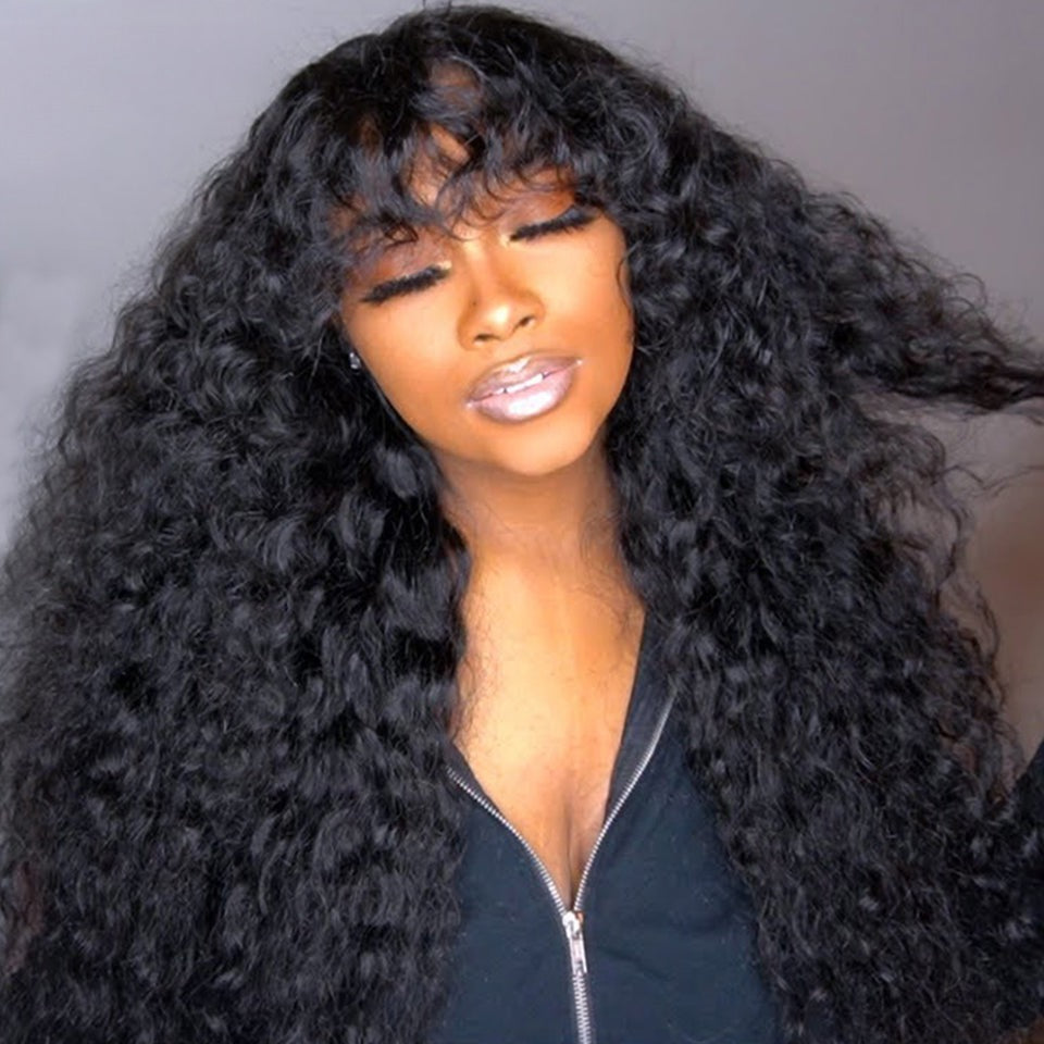 Water Wave Glueless None Lace Front Human Hair Wigs For Women