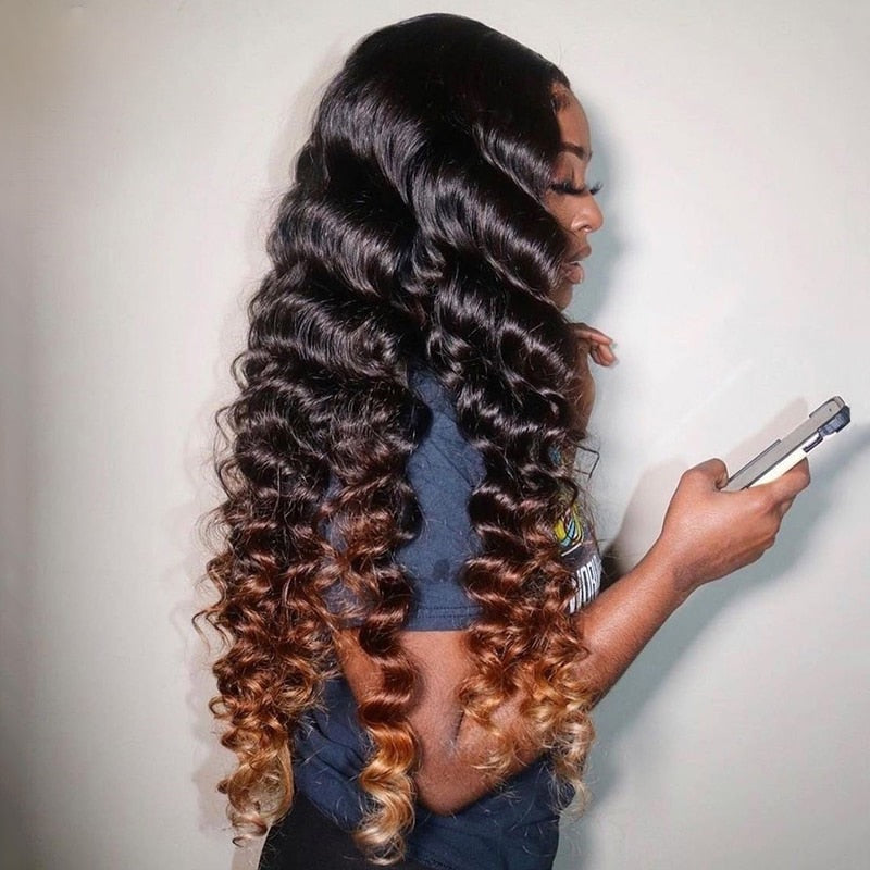 Malaysia Loose Deep Wave Lace Frontal Human Hair Wigs
