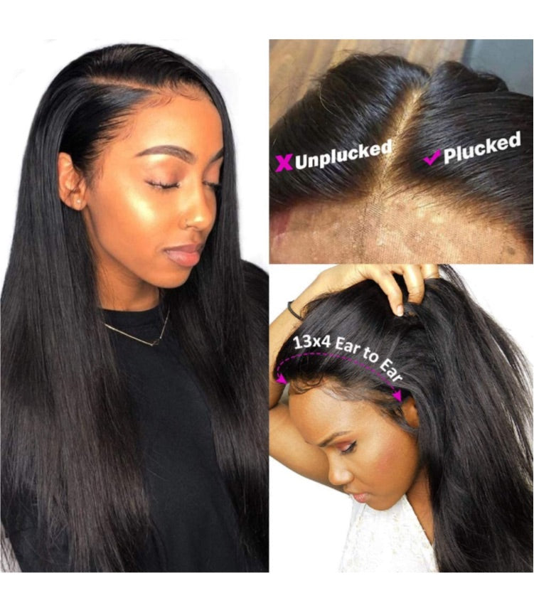 13x4 Straight Human Hair Lace Front Wigs| 16inch