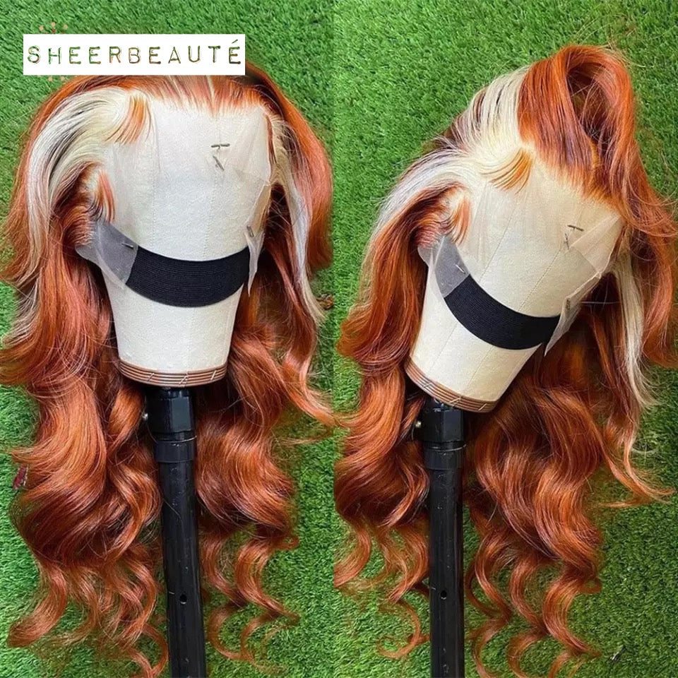HD Lace Long Body Wave Highlight Ginger 613 Blonde Human Hair Wig| Natural Hairline