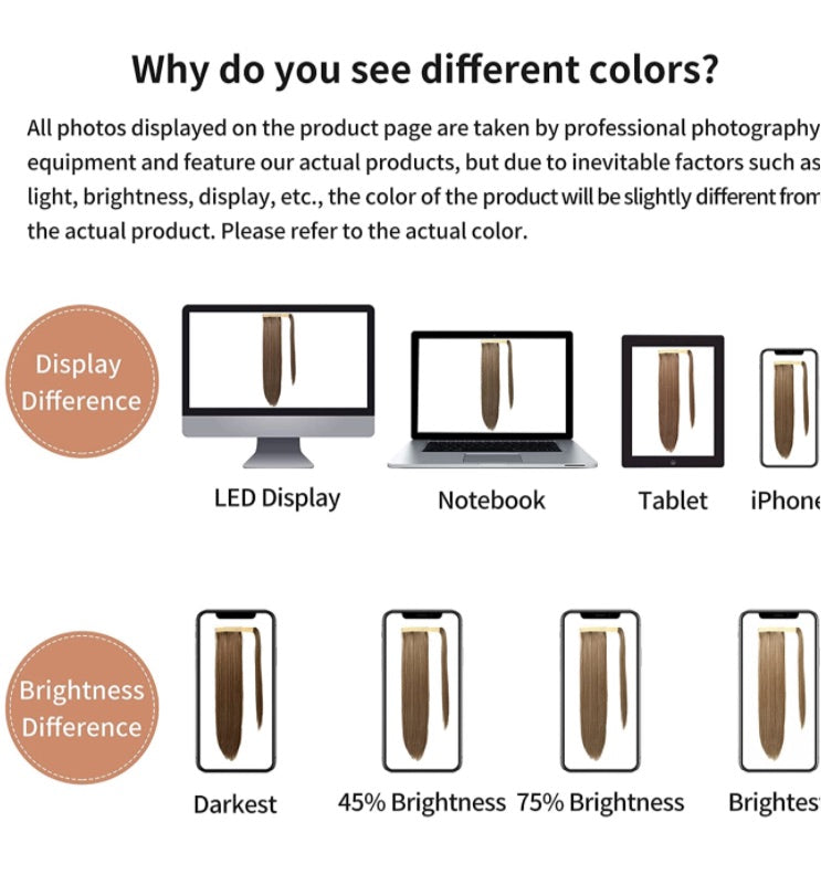 35 Inch Clip in Ponytail Extension | Long Straight Hair