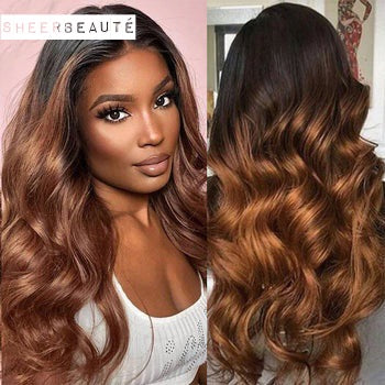 28inch Long Honey Blonde Body Wave Human Hair Lace Front Wigs