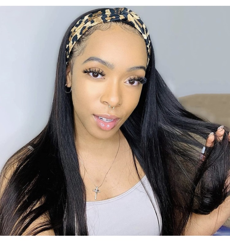 Straight Brazilian Virgin Human Hair Headband Wigs