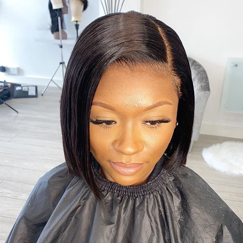 Straight Short Bob 13x5x2 T Part Lace Front Human Hair Wig
