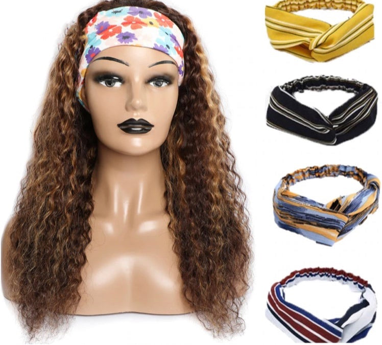 Highlight Water Wave Headband Human Hair Wigs