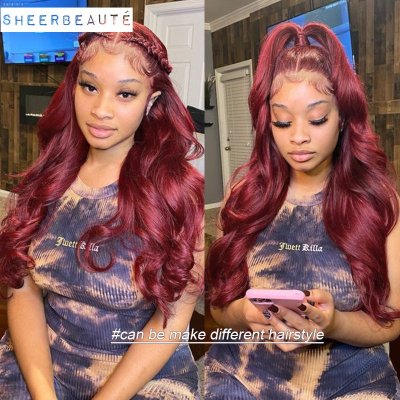 99J Body Wave Peruvian Human Hair Lace Frontal Wig
