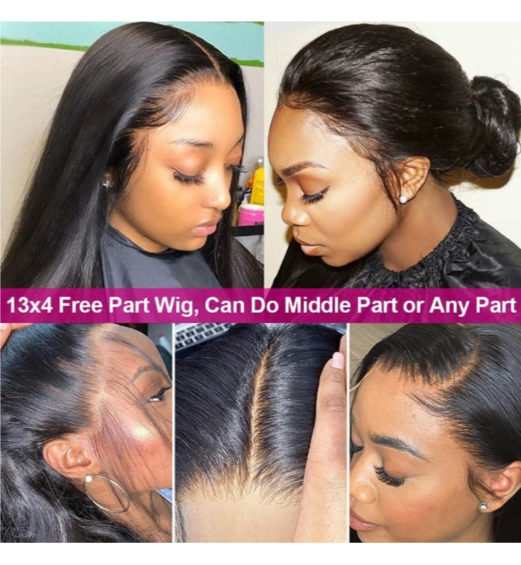 13x4 Straight Human Hair Lace Front Wigs| 16inch