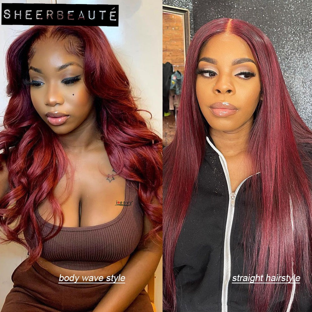 99J Body Wave Peruvian Human Hair Lace Frontal Wig