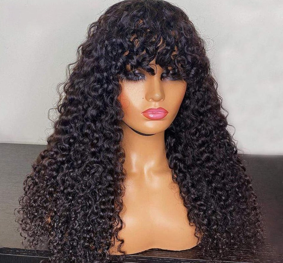Water Wave Glueless None Lace Front Human Hair Wigs For Women