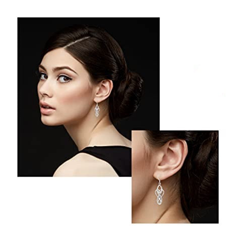 Celtic Knot Dangle 925 Silver Earrings