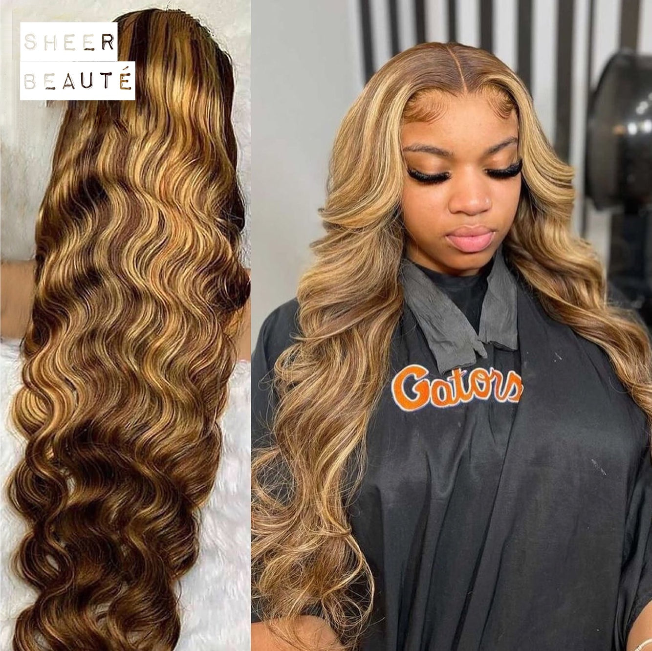 30inch Long Honey Blonde Body Wave Human Hair Wig