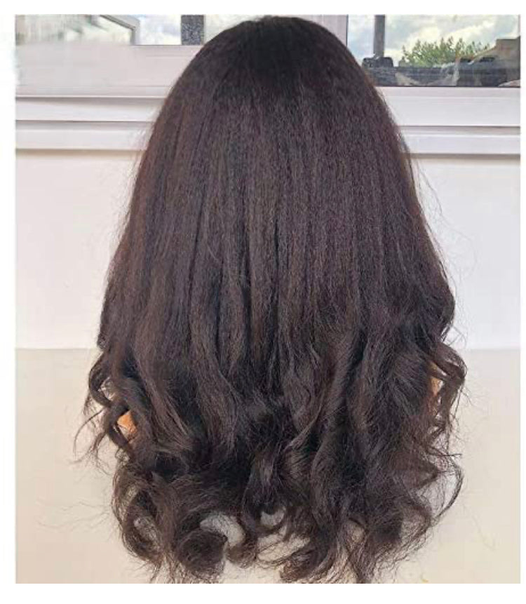 Long Yaki Full Human Hair Wig With Bangs