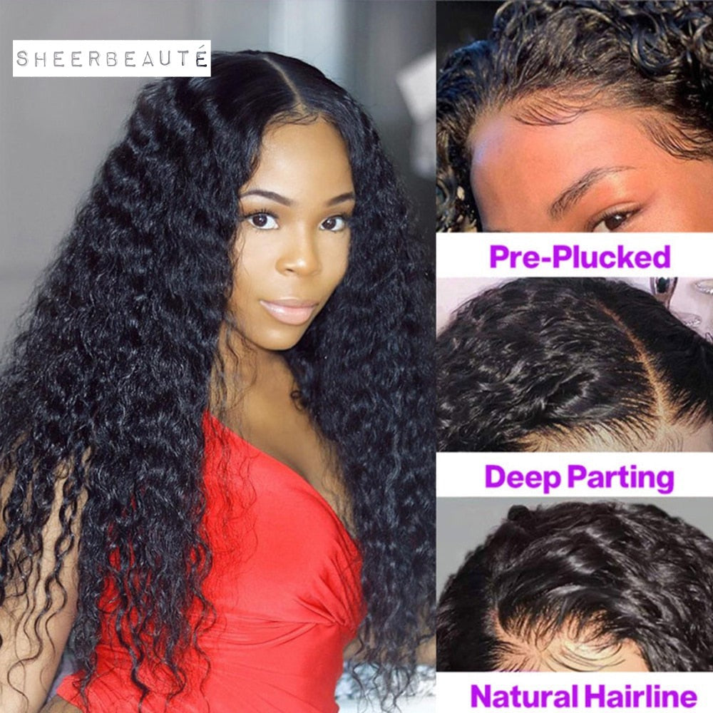 Brazilian Deep Wave 13X6 HD Lace Front Human Hair Wigs