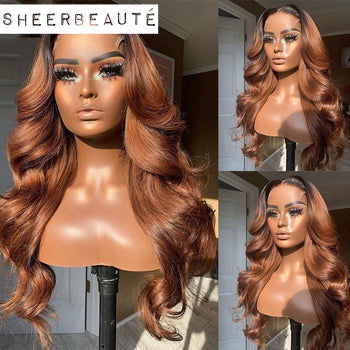 28inch Long Honey Blonde Body Wave Human Hair Lace Front Wigs