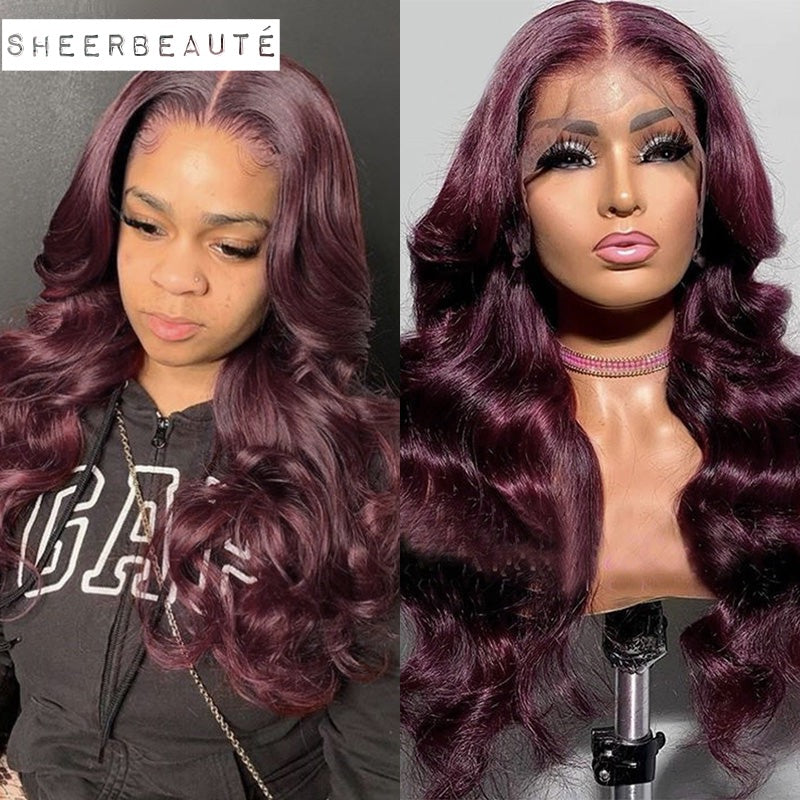 99J Body Wave Peruvian Human Hair Lace Frontal Wig