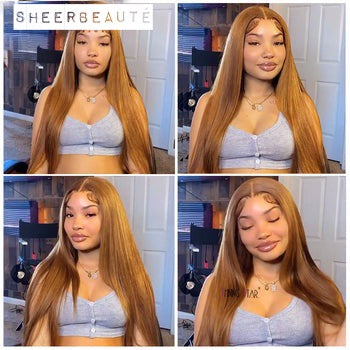 Straight Honey Blonde -Ginger Lace Front Human Hair Wig